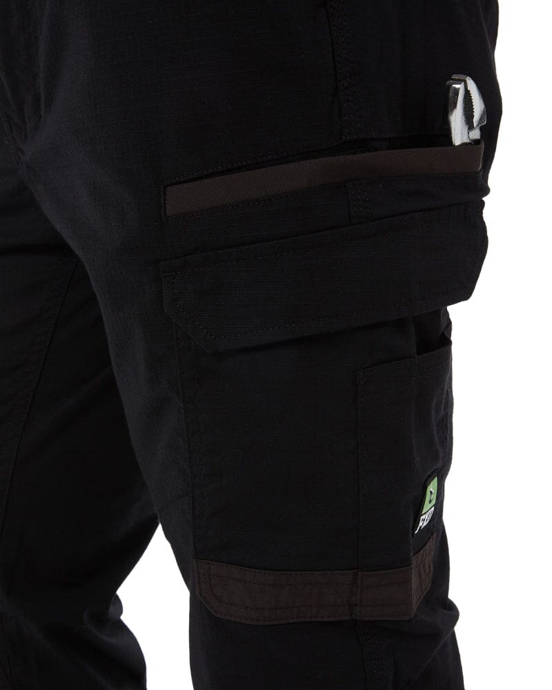 WP-12C Cuffed Elastic Waist Stretch Ripstop Work Pant - Black