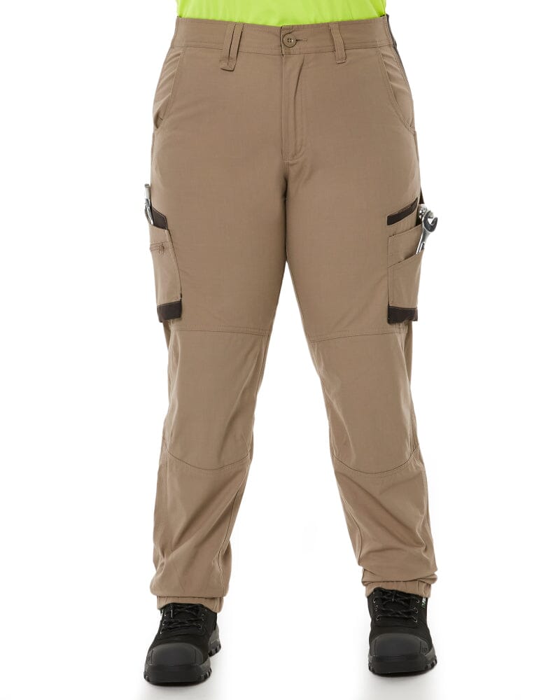 FXD WP-8W Womens Cuffed Stretch Ripstop Work Pant - Khaki | Buy Online