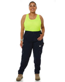 WP-8W Womens Cuffed Stretch Ripstop Work Pant - Navy