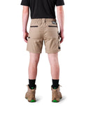 Tradies WS-7 Elastic Waist Stretch Utility Short 2 Value Pack - Khaki/Khaki