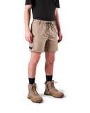 Tradies WS-7 Elastic Waist Stretch Utility Short 2 Value Pack - Khaki/Khaki