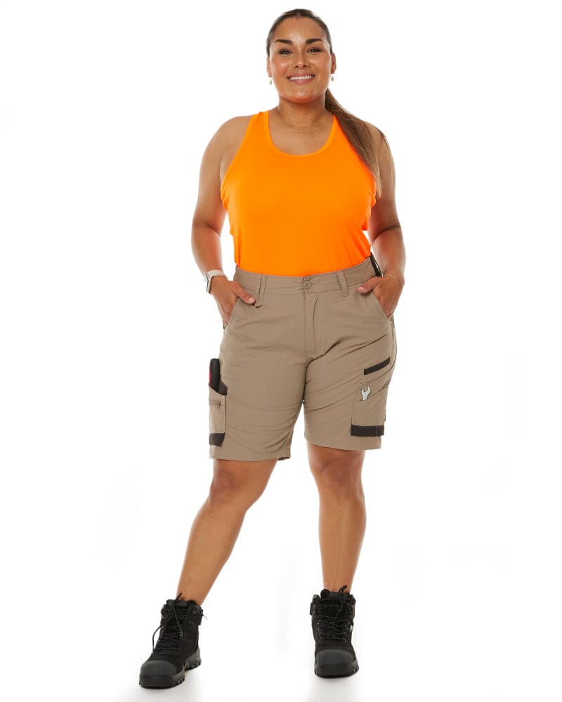 WS-5W Womens Stretch Ripstop Work Short - Khaki