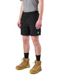 Tradies WS-7 Elastic Waist Stretch Utility Short 2 Value Pack - Black/Black