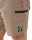 WS-7 Elastic Waist Stretch Utility Short - Khaki