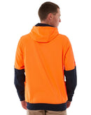 Brushed Fleece Hoodie - Orange/Navy