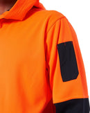 Brushed Fleece Hoodie - Orange/Navy