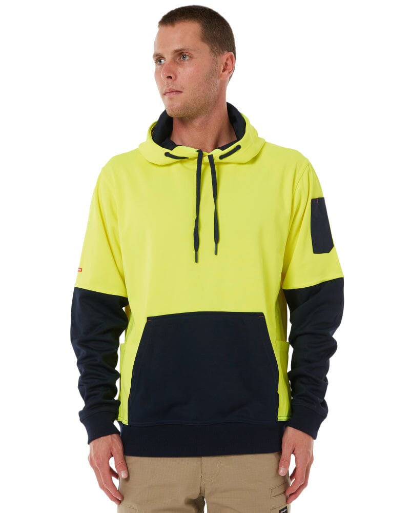 Brushed Fleece Hoodie - Yellow/Navy