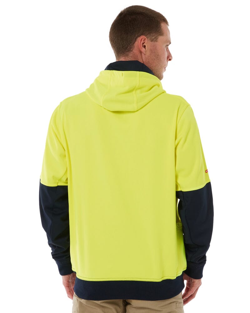 Brushed Fleece Hoodie - Yellow/Navy