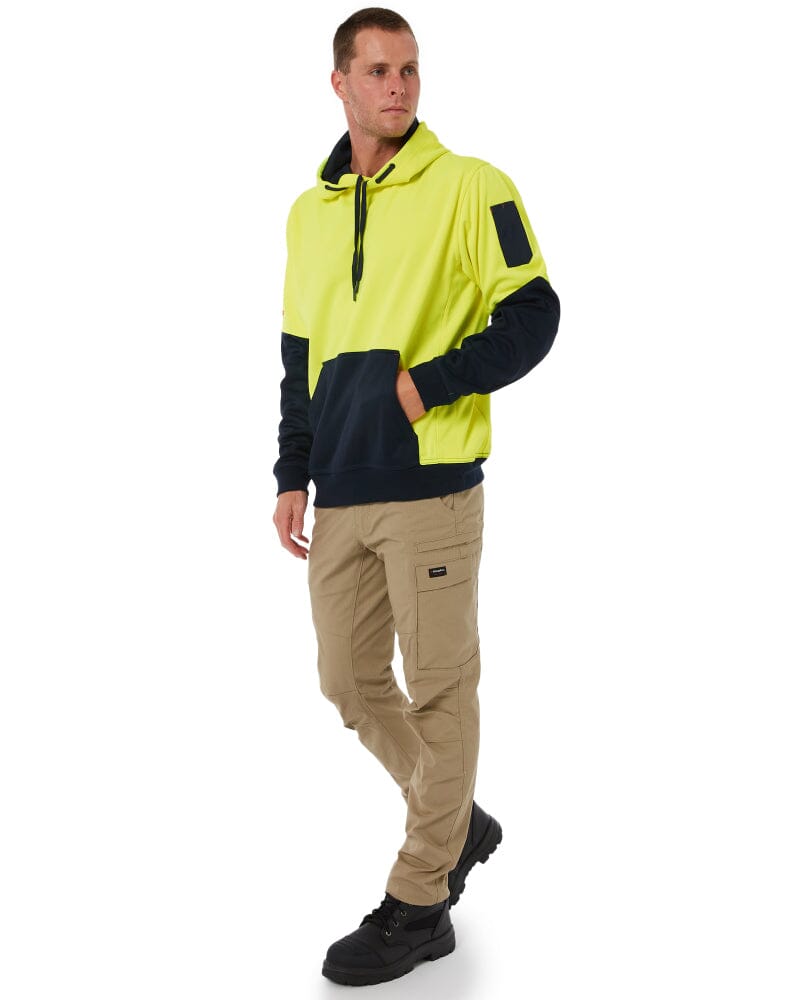 Brushed Fleece Hoodie - Yellow/Navy