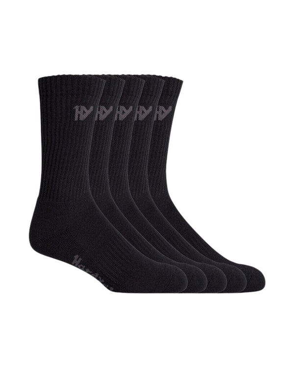 Cotton Crew Work Sock 5pk - Black