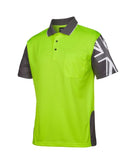 Hi Vis Southern Cross Polo - Lime/Charcoal