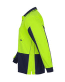 Hi Vis Long Sleeve Gap Polo - Lime/Navy