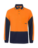 Hi Vis Long Sleeve Gap Polo - Orange/Navy