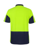 Hi Vis Short Sleeve Gap Polo - Lime/Navy
