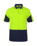 Hi Vis Short Sleeve Gap Polo - Lime/Navy