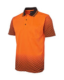 Hi Vis Net Sub Polo - Orange/Black