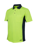 Hi Vis Short Sleeve Sport Polo - Lime/Navy