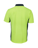 Hi Vis Short Sleeve Sport Polo - Lime/Navy
