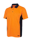 Hi Vis Short Sleeve Sport Polo - Orange/Navy