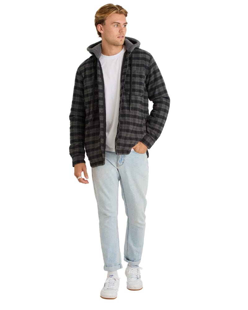 Quilted Sherpa Jacket - Black