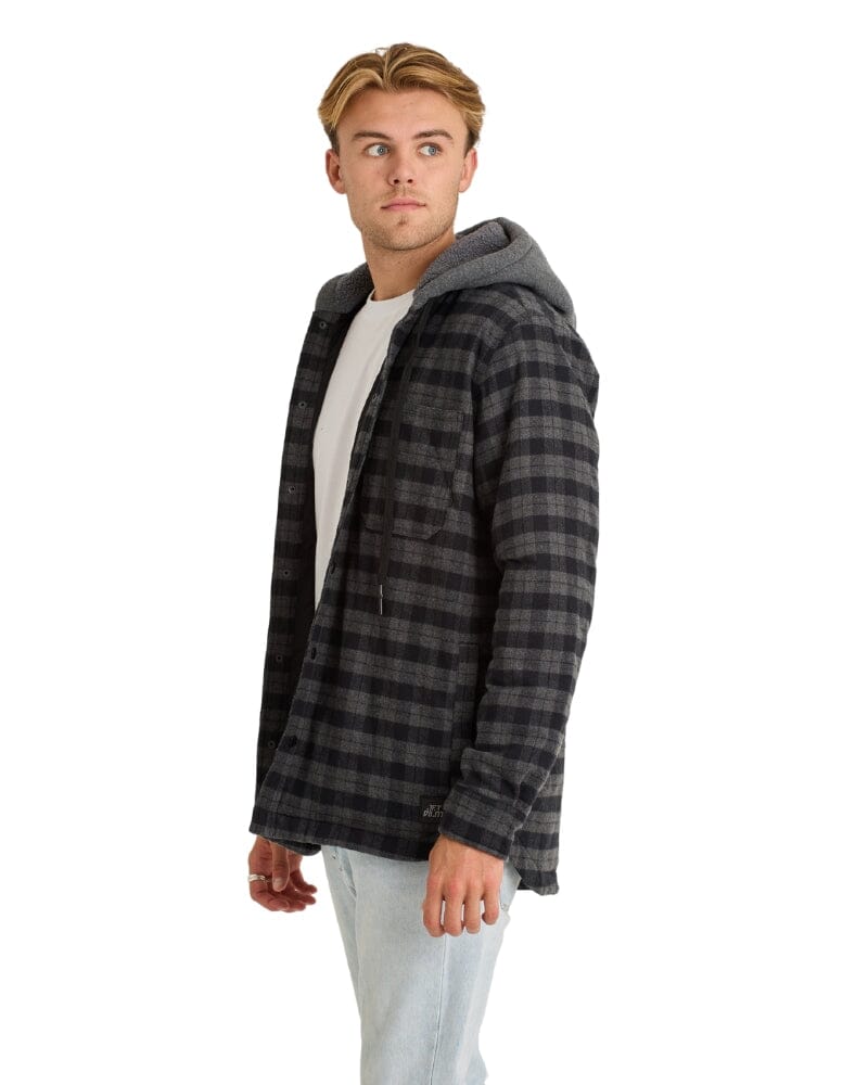 Quilted Sherpa Jacket - Black