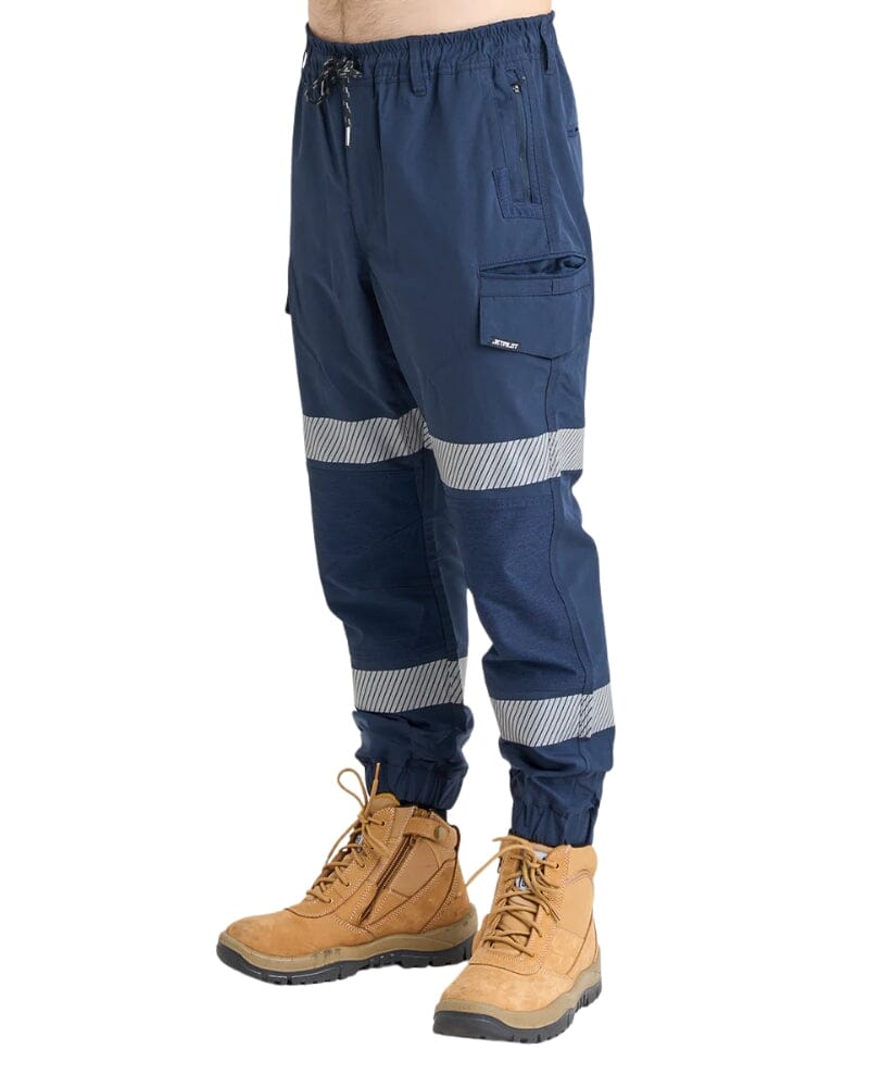 Jet-Lite Hybrid Taped Elastic Waist Cuff Pant - Navy