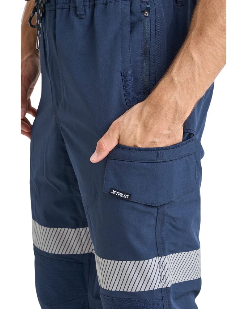 Jet-Lite Hybrid Taped Elastic Waist Cuff Pant - Navy