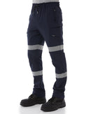 Jet-Lite Hybrid Taped Elastic Waist Cuff Pant - Navy
