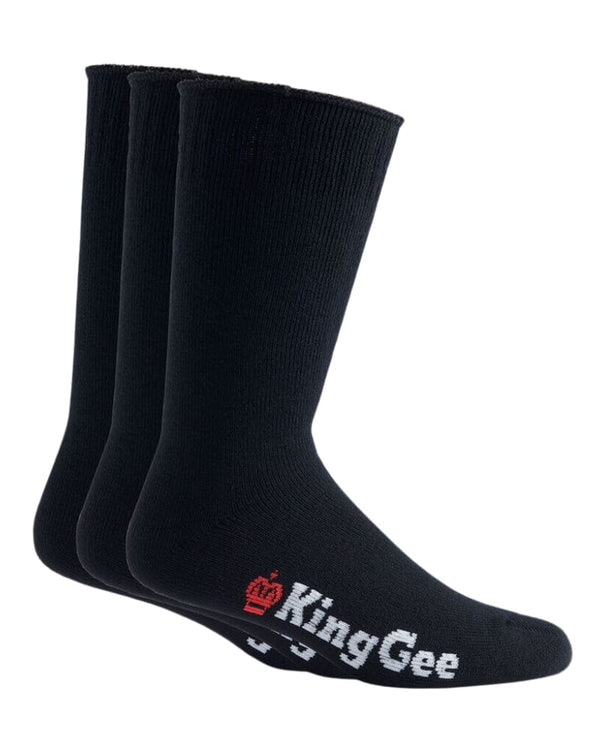 Bamboo 3pk Work Socks - Black