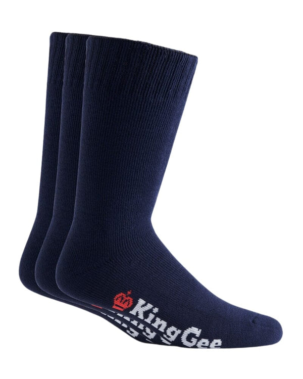 Bamboo 3pk Work Socks - Navy