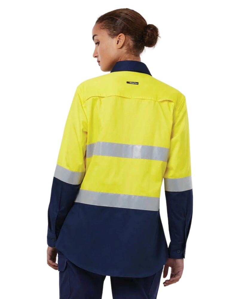 Womens Vented Drill Shirt Taped - Yellow/Navy