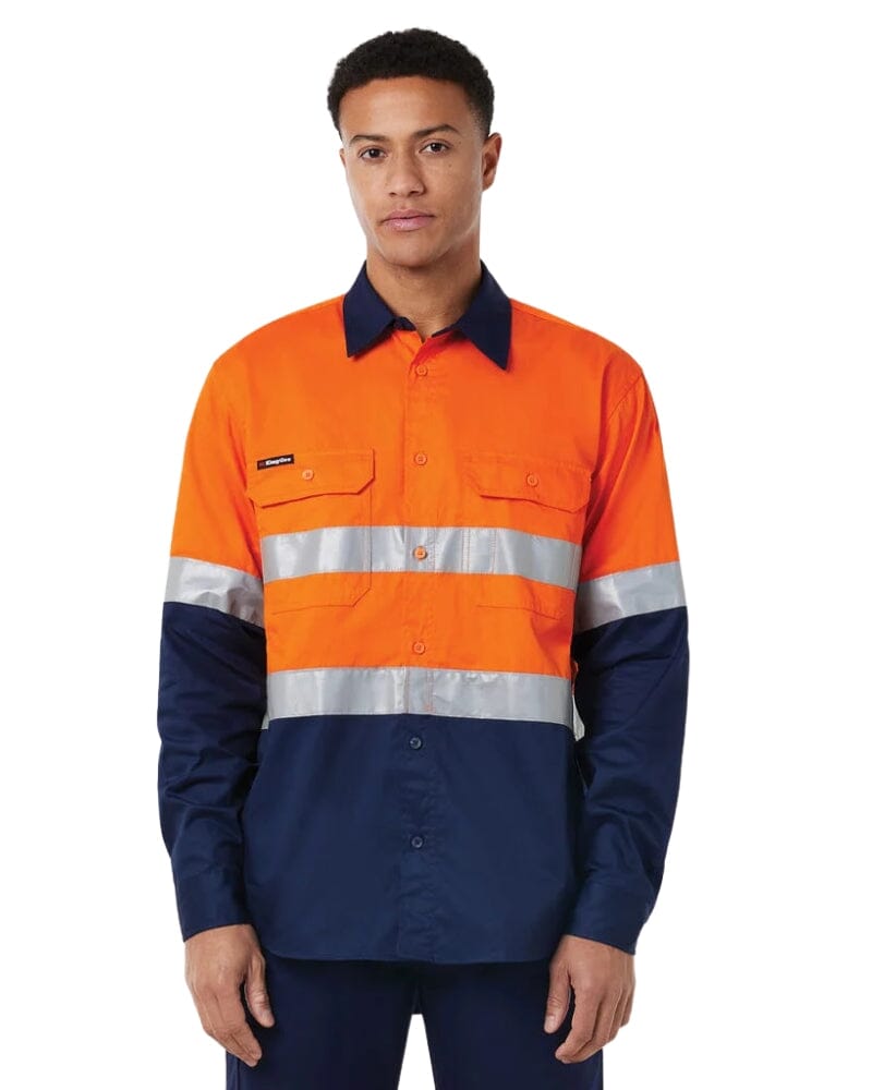 Vented Drill Shirt Taped - Orange/Navy