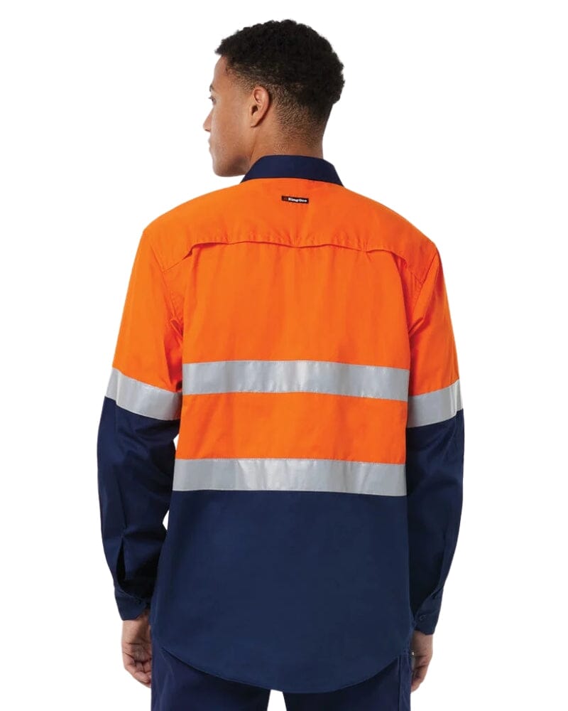 Vented Drill Shirt Taped - Orange/Navy