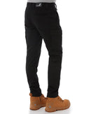 Elastic Waist Cuffed Pant - Black