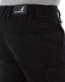 Elastic Waist Cuffed Pant - Black
