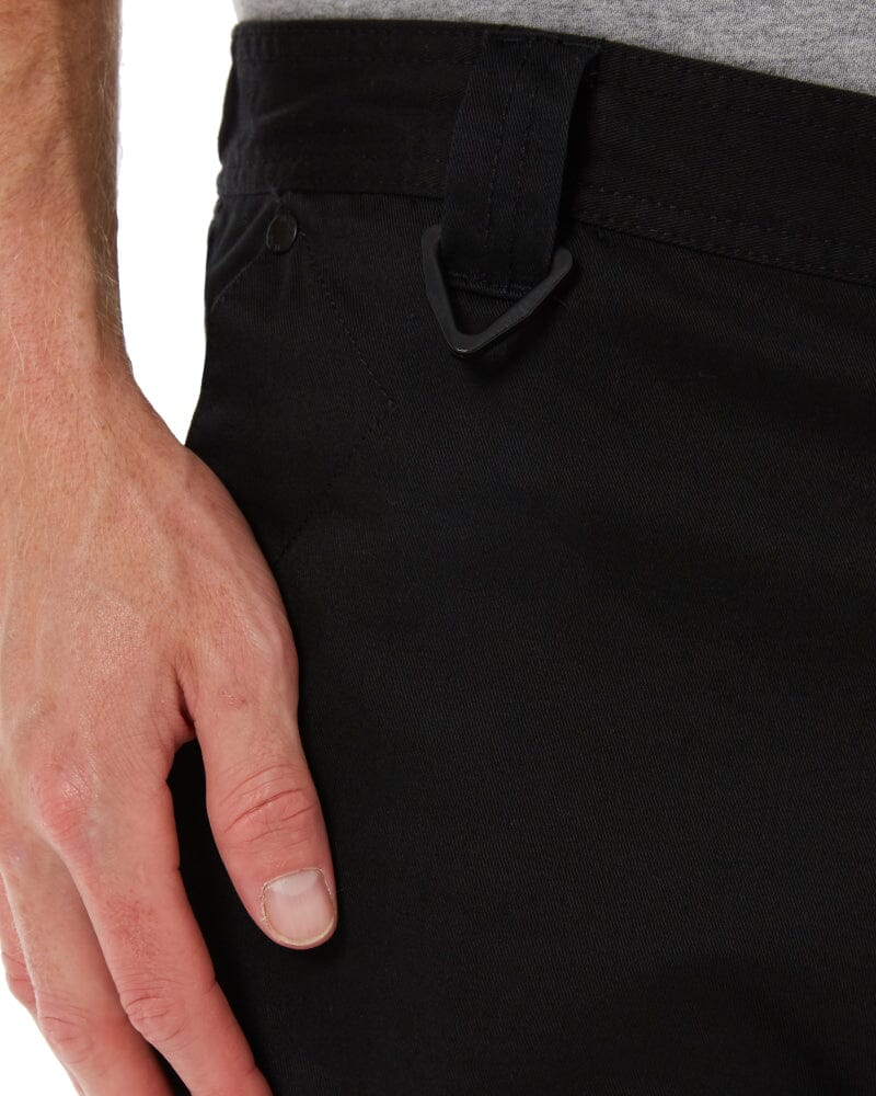 Elastic Waist Cuffed Pant - Black