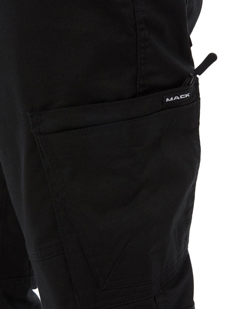 Elastic Waist Cuffed Pant - Black