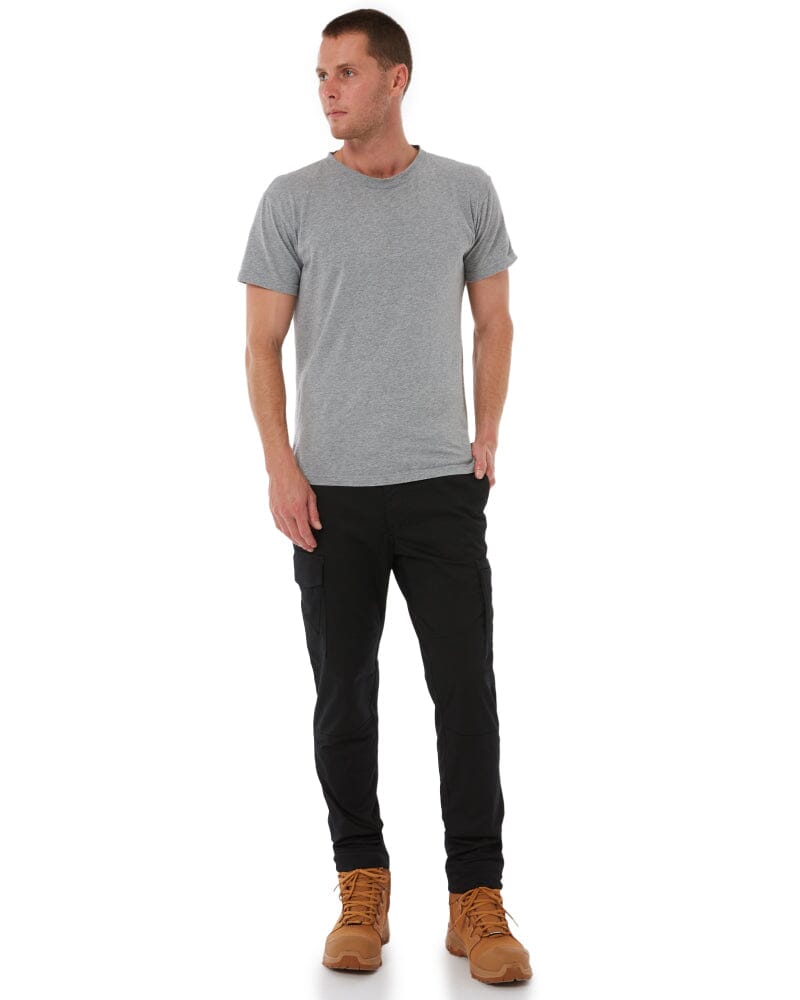 Elastic Waist Cuffed Pant - Black