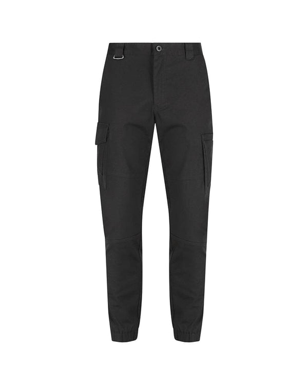 Elastic Waist Cuffed Pant - Black