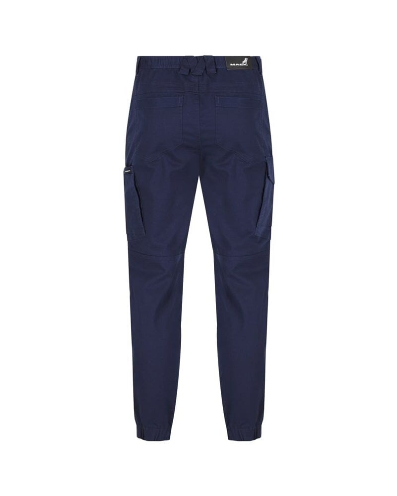 Elastic Waist Cuffed Pant - Navy