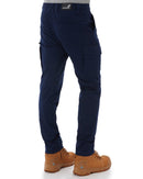 Elastic Waist Cuffed Pant - Navy