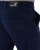 Elastic Waist Cuffed Pant - Navy