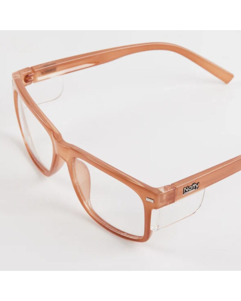 Kenneth Safety Glasses - Caramel/Clear