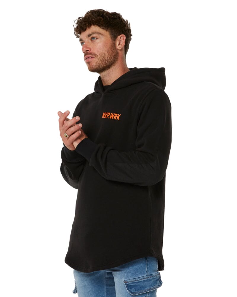 Blueprint Dual Curved Hoodie - Solid Black