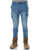 Dozer Slim Fit Jogger Work Jean - Mid Blue