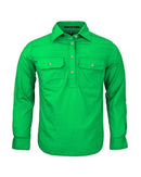 Kids Closed Front Shirt LS - Emerald