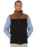 Two Tone Vest - Black/Whisky