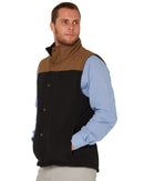 Two Tone Vest - Black/Whisky
