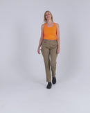 Womens Stretch Cotton Cargo Pants - Khaki