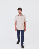 Closed Front SS Shirt - Clay